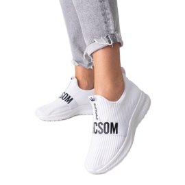 Białe sneakersy damskie Shelovet materiałowe
