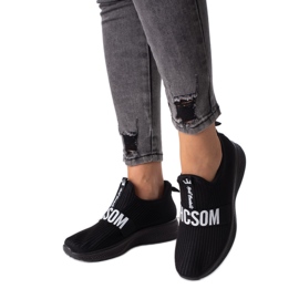 Czarne sneakersy damskie Shelovet materiałowe