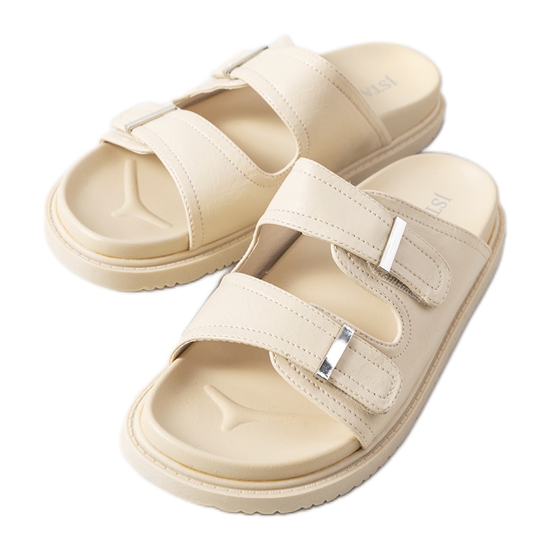 Beżowe klapki na platformie Boonah beżowy