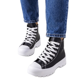 Czarne trampki na platformie Curley