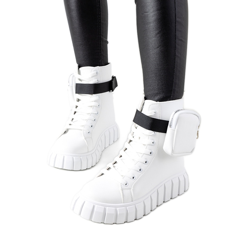 Białe trampki na platformie Haver