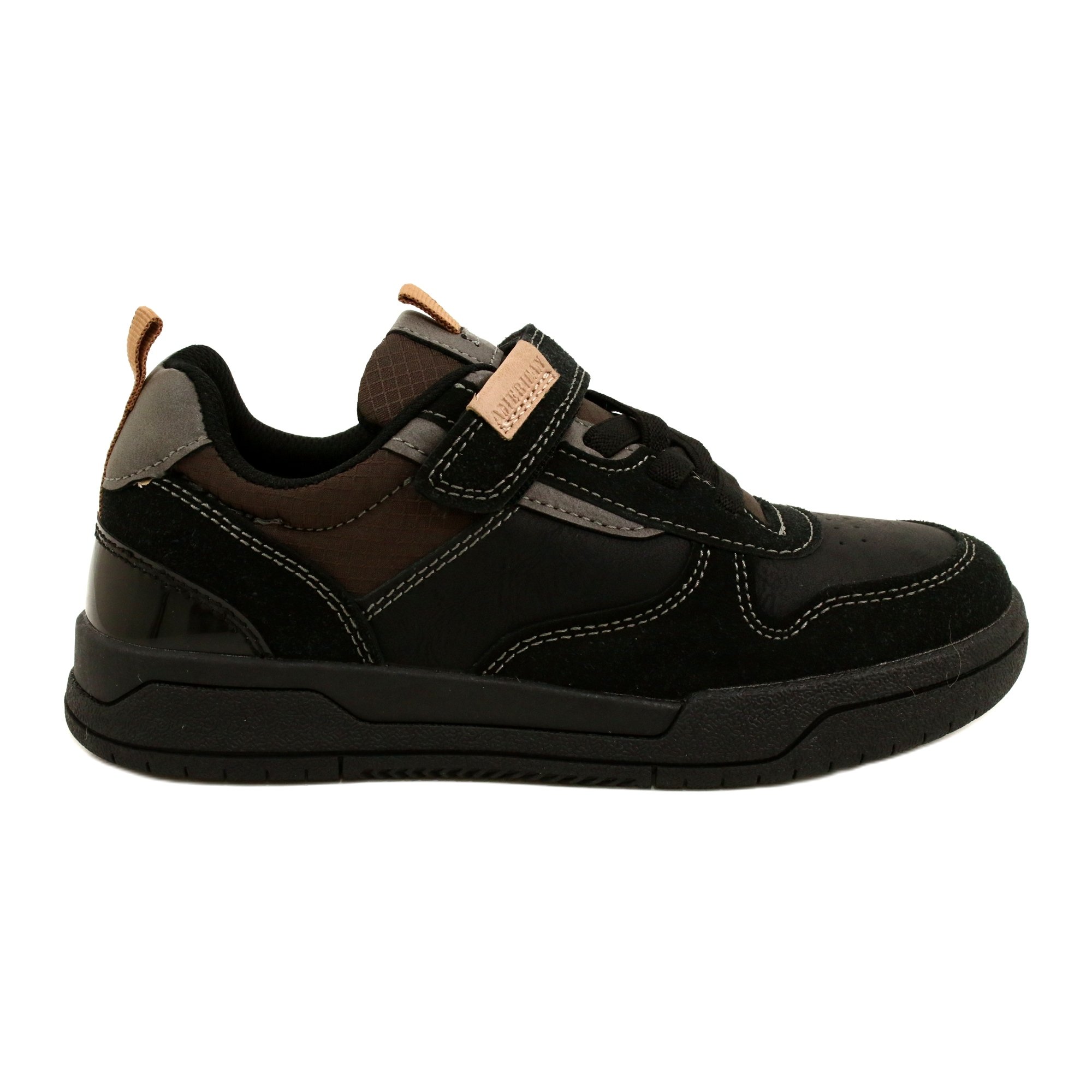 American Club obuwie sportowe chłopięce ES95/22 Black brązowe czarne
