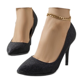 Czarne błyszczące szpilki Macerra