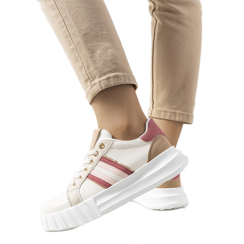 Beżowe trampki na platformie Prinsep beżowy