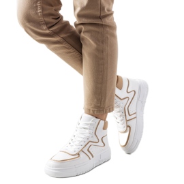 Białe sneakersy za kostkę Roseda beżowy