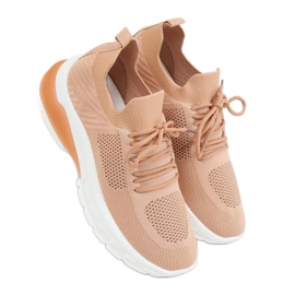 Buty sportowe skarpetkowe Elias Camel brązowe