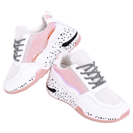 Buty sportowe damskie Milano Pink białe różowe
