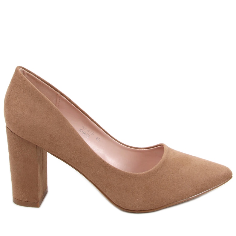 Czółenka na słupku Aria Khaki beżowy