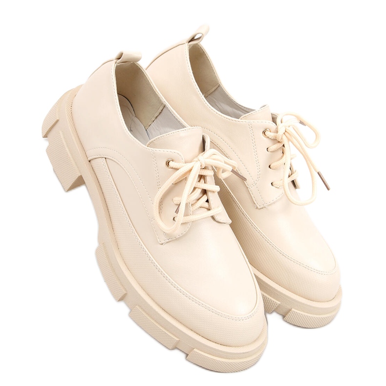 Mokasyny na wysokiej podeszwie Unna Beige beżowy