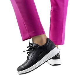 Czarne sneakersy skórzane Kaypa