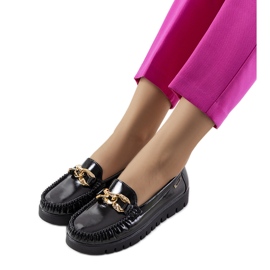 Czarne mokasyny na platformie Travessa