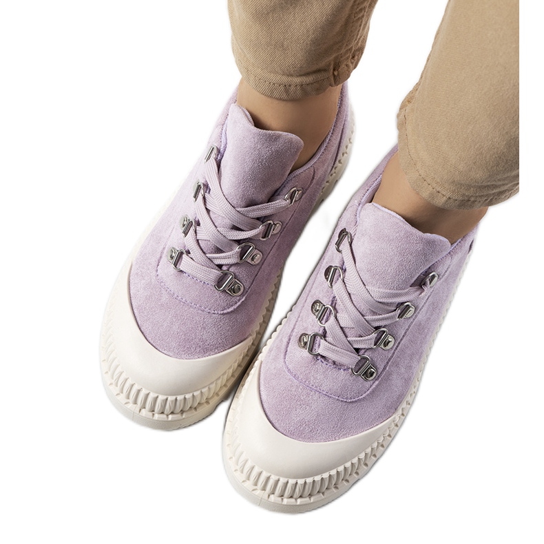 Fioletowe półbuty damskie