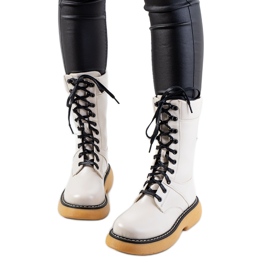 Beżowe botki typu glany Redel beżowy