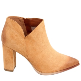 Botki na słupku Ankara Camel brązowe