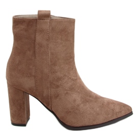 Botki na obcasie klasyczne Titina Khaki beżowy