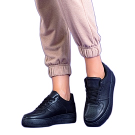 Czarne buty sportowe damskie na platformie Shelovet
