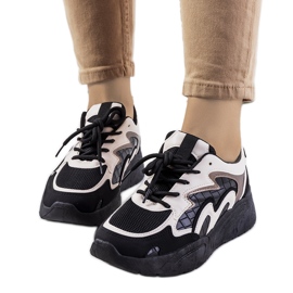 Czarne sneakersy Brito białe