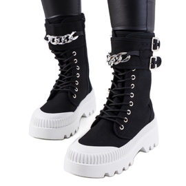 Czarne trampki z łańcuchem Taus