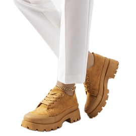 Brązowe sneakersy na platformie Dearth