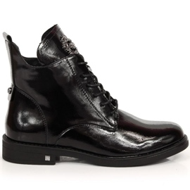 Botki lakierowane ocieplane Potocki W WOL92C czarne