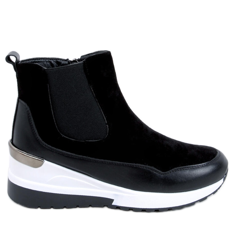 Botki na koturnie Byers Negro czarne