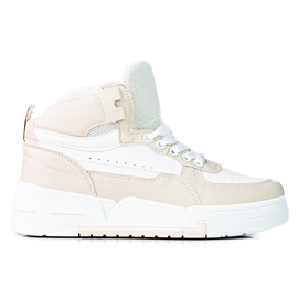 Sneakersy damskie Shelovet z wysoką cholewką beżowe beżowy