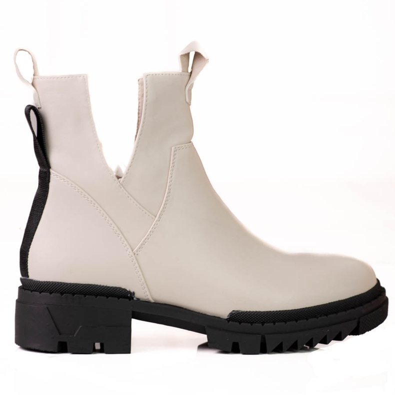 W. Potocki Kremowe workery damskie z wycięciem Potocki wielokolorowe