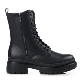 Workery damskie z ozdobnym suwakiem Shelovet czarne