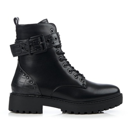 Workery damskie na płaskim obcasie Shelovet czarne