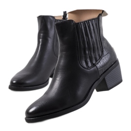 Czarne botki na obcasie Furtado