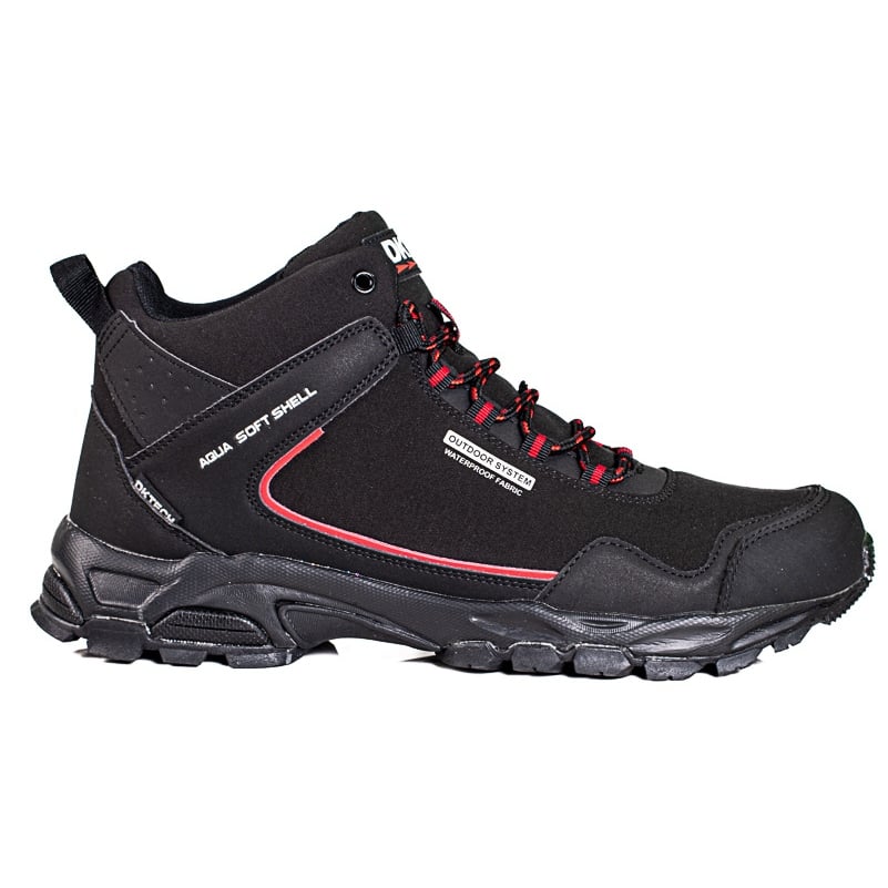 Wysokie buty trekkingowe męskie DK czarno czerwone czarne