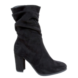 Botki na obcasie Pola Black czarne