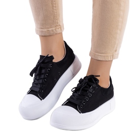 Czarne trampki na platformie Kilkenny