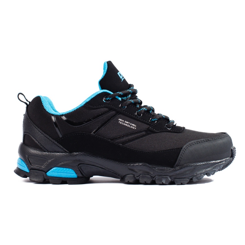 Sportowe buty trekkingowe damskie DK czarno niebieskie czarne