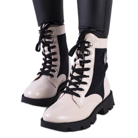 Beżowe traperki Keld beżowy czarne