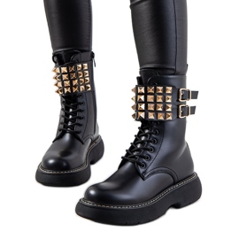 Czarne botki z ćwiekami Lacer