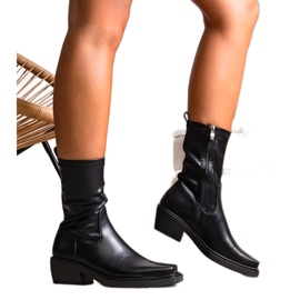 Czarne botki na obcasie Marisa