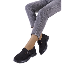 Czarne półbuty ze sprzączką Ancel