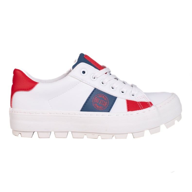 Sneakersy damskie Big Star KK274041 białe czerwone granatowe