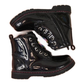 Botki dziewczęce ocieplane wełną owczą czarne Miss❤E