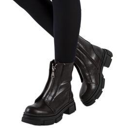 Brązowe botki z ozdobnym zamkiem Neal