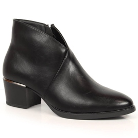 Botki damskie ocieplane beżowe Vinceza JAN151A czarne