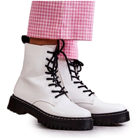 Damskie Ocieplane Botki Wężowe Białe Salma