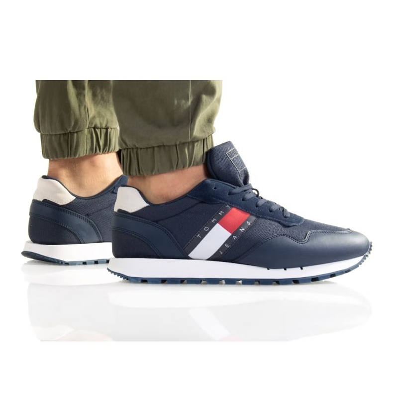 Buty Tommy Hilfiger Retro Leather Tjm Runner M EMOEMO1081 niebieskie