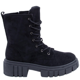 Botki sznurowane Kelis Black czarne