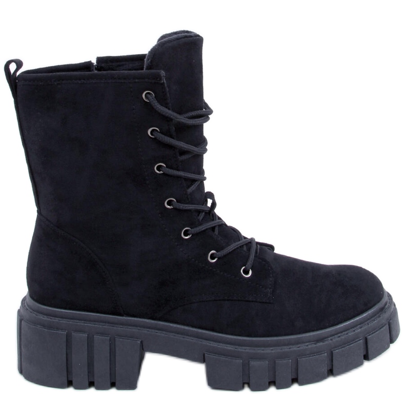 Botki sznurowane Kelis Black czarne