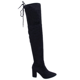 Muszkieterki na obcasie Cher Black czarne