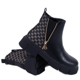 BM Botki sztyblety Ariana Black czarne