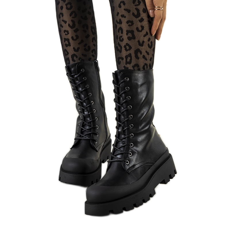 Czarne traperki damskie Formosa