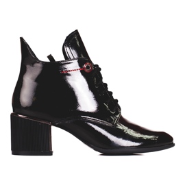 Eleganckie botki damskie sznurowane Shelovet czarne